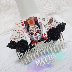 Queen of Hearts inspired hair comb
